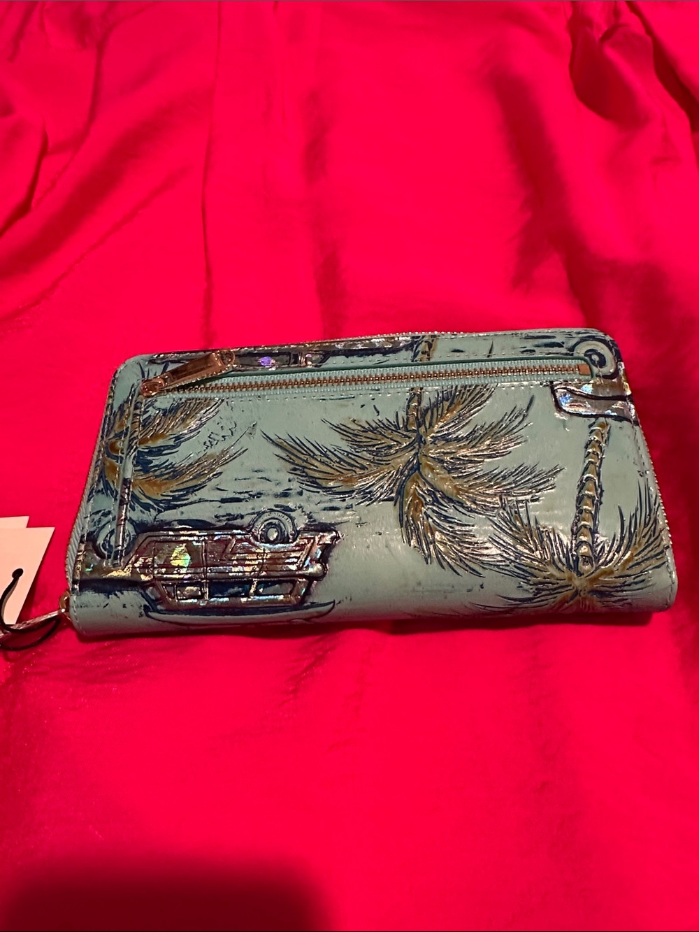 Brahmin Suri Zip-Around Wallet in Tropic Blue Copa cabana - Picture 4 of 6